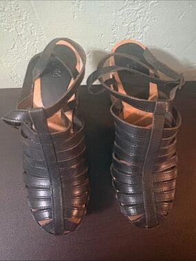 Women’s Black Strappy Clog Mules with Ankle Strap